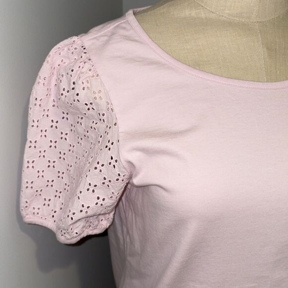 Talbots Cotton Eyelet Short Sleeve Top Size S - Picture 3 of 10